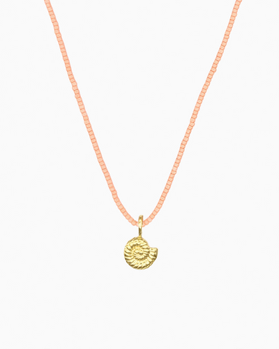 PEACH CORAL NAUTILUS NECKLACE