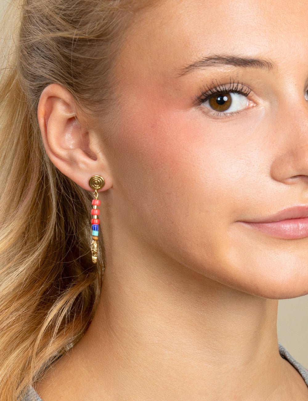 FREE SPIRIT FISH BEADED DROP EARRINGS
